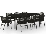 vidaXL 9dílný zahradní jídelní set černý 11461.3099226 – Zboží Dáma