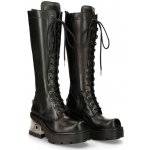 NEW ROCK 14-eye Boots (236-S1) kožené boty černé – Zboží Dáma