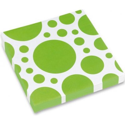 Amscan ubrousky Solid Color Dots zelené 2V 20ks 33x33cm