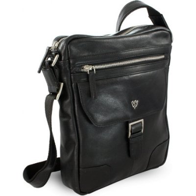 Černý pánský kožený zipový crossbag 215-1792-60 – Zboží Mobilmania