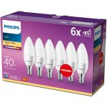 Philips 6x LED žárovka E14 B35 4,9W = 40W 470 lm 2700K teplá bílá matná – Zboží Živě