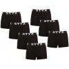 Boxerky, trenky, slipy, tanga Styx 7 PACK pánské boxerky sportovní guma černé (7G960)