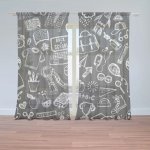 Sablio Záclony Černobílá škola: 2ks 150x250cm – Zboží Mobilmania