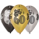 SMART Balónky metalické 60 let Happy Birthday mix barev 30 cm – Zboží Mobilmania