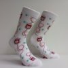 Bavlněné vzorované ponožky JÁNSKÝ Bílá