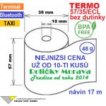 Termo kotouček 57/35/10 BPA 17m bez dutinky (57/35/ECL, 57mm x 17m) Množství: 10 ks kotoučků ve fólii – Zboží Živě
