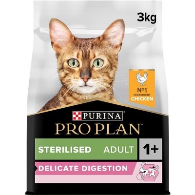 Pro Plan Cat Sterilised Delicate Digestion granule s vysokým obsahem kuřete 3 kg