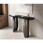 Delife Solena 135x40 cm mramor černá stříbrná kov černá vintage – Sleviste.cz