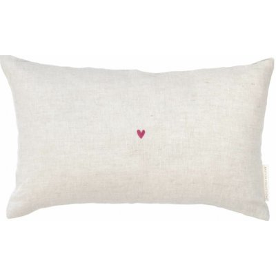 Bastion Collections Lněný polštář s výplní Naturel / Heart in Rose přírodní 30x50 – Hledejceny.cz