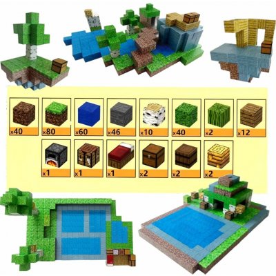 Toybit Minecraft Jungle Creek XXL Magnetická stavebnice 300ks – Zboží Živě