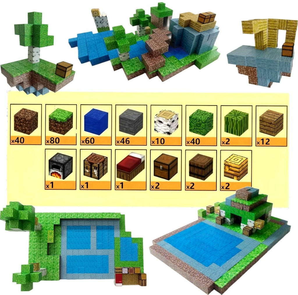 Toybit Minecraft Jungle Creek XXL Magnetická stavebnice 300ks