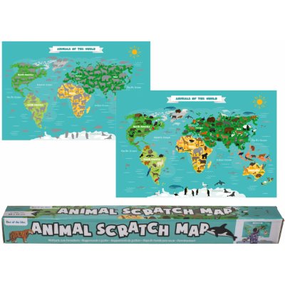 Stírací mapa Wild World Edition - zvířata – Zboží Mobilmania