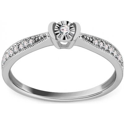 iZlato Forever zásnubní prsten z bílého zlata s diamanty Lierre KU948
