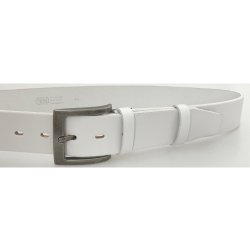 Penny Belts kožený opasek 501-00 bílý