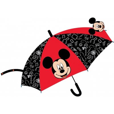 Mickey Mouse deštník dětský černo červený – Zboží Mobilmania