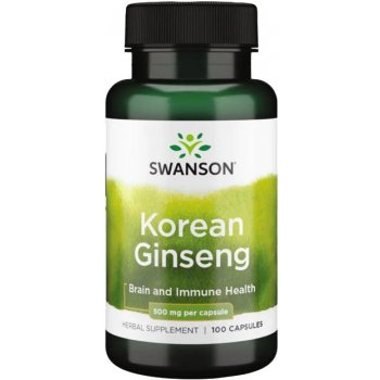 Swanson Korean Ginseng Korejský Ženšen 500 mg 100 kapslí