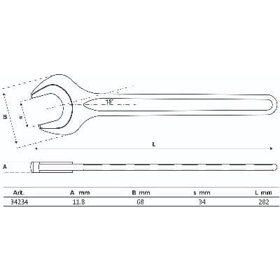 Klíč plochý 34,0 mm, jednostranný – Zboží Mobilmania
