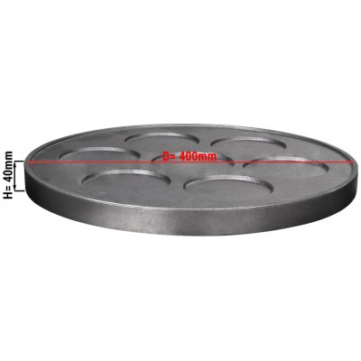 G.Gastro Pečicí plotna pro palačinkovač - 400x400x40 mm - 7 pfánků | nerezová ocel - kompatibilní s CGOM5 - D9783747 – Hledejceny.cz