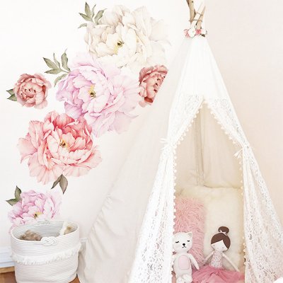 Impresi Samolepka do dětského pokoje Květy pivoňky - 60x30cm 2ks – Hledejceny.cz