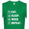 Pánské tričko s potiskem Bezvatriko.cz Eat sleep weed repeat Canvas pánské tričko s krátkým rukávem 1 zelená