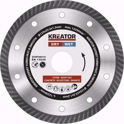 KREATOR KRT085101 Diamantový kotouč celoobvodový 125mm Expert TURBO