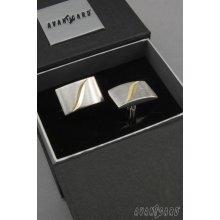 Avantgard Premium stříbrná mat-zlatá manžetové knoflíčky