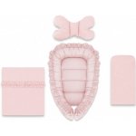 Baby Nellys 4-dílná sada oboustranné hnízdečko ROYAL růžová 55 x 75 cm – Hledejceny.cz