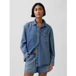 GAP Džínová oversize košile UltraSoft Tmavě modrá – Hledejceny.cz