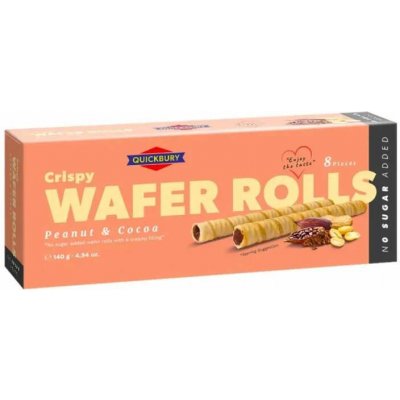 Quickbury Trubičky s arašídovou a čokoládovou náplní bez cukru 140 g – Hledejceny.cz