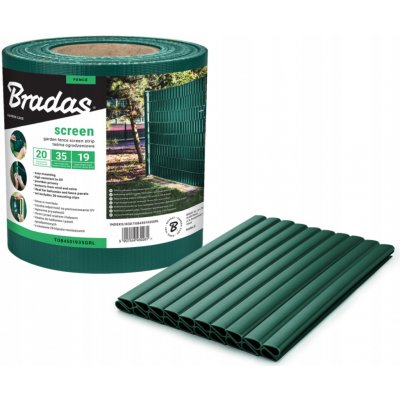 Bradas Stínící plotová páska 0,19x35m s klipy zelená – Hledejceny.cz