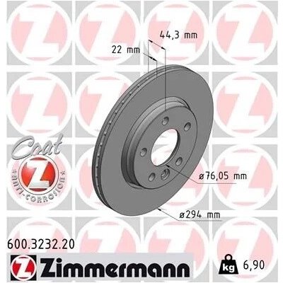 Brzdový kotouč ZIMMERMANN 600.3232.20 | Zboží Auto
