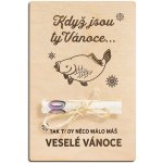 Dřevěná dárková karta na peníze - Veselé Vánoce kapr – Zboží Dáma Dřevěná dárková karta na peníze - Veselé Vánoce kapr – Zboží Dáma