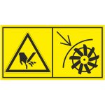 Nebezpečí pořezání - neotvírej kryt rotujících nožů samolepící vinylová fólie 45 x 85 mm – Hledejceny.cz