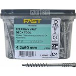 Vruty terasové FAST Decking Screw 4,2x60 Legovaná ocel C4, TX15, vč. prodlouženého bitu (200 ks) – Hledejceny.cz