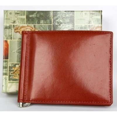 Kožená peněženka dolarka z kvalitní kůže s nerezovou vyklápěcí sponkou na bankovky uvnitř. – Zboží Mobilmania