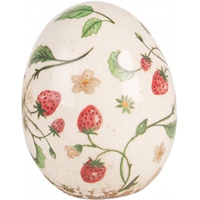 Keramické dekorační vajíčko s jahůdkami Wild Strawberries M Ø 10*12 cm – Hledejceny.cz