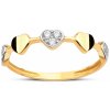 Prsteny Lillian Vassago Zlatý prsten se srdíčky a zirkony LLV95 GR013