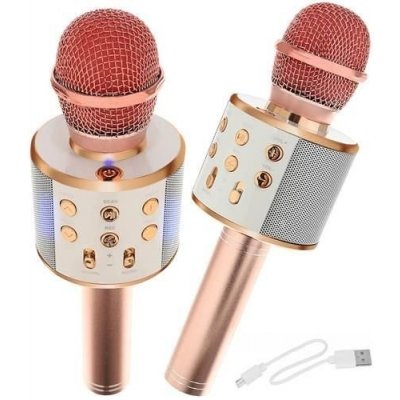 ISO 9002 Mikrofon Karaoke s reproduktorem světle růžový – Zboží Mobilmania