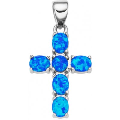 Bealio stříbrný přívěsek KŘÍŽ modrý OPÁL 03 12527 2982 – Zbozi.Blesk.cz