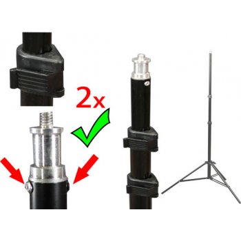 Stativ W-803, pro studiové světlo-blesk 242cm 25-22-19mm
