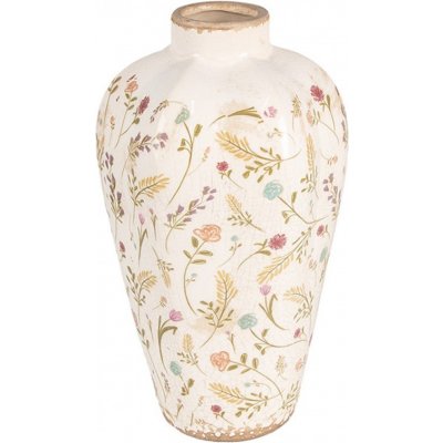 Béžová keramická váza s kvítky Floral Cartoon S - Ø 17*30 cm - Clayre & Eef – Hledejceny.cz
