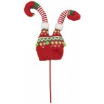 Červený vánoční zápich nohy skřítek Elf - 14*5*48 cm - Clayre & Eef – Hledejceny.cz