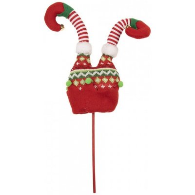 Červený vánoční zápich nohy skřítek Elf - 14*5*48 cm - Clayre & Eef – Hledejceny.cz