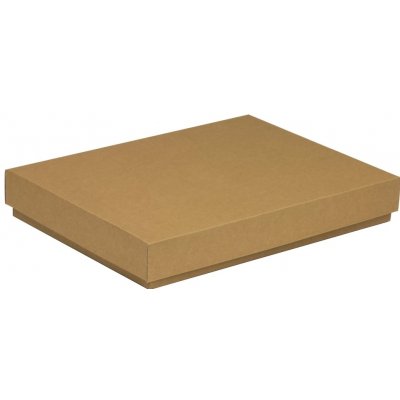 Dárková krabice s víkem 350x250x50/40 mm, hnědá - kraftová – Zboží Mobilmania