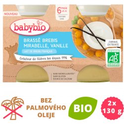 Babybio Brassé z ovčího mléka mirabelky vanilka 2 x 130 g