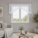 Dekorační oblouková krátká záclona na žabky ZANETA 80 bílá 300x80 cm MyBestHome – Hledejceny.cz