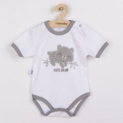 New Baby Kojenecké bavlněné body s krátkým rukávem Cute Bear