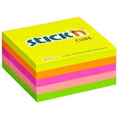 Stick´n Samolepicí bloček, neonové barvy, 76 x 76 mm, 400 listů, STICK N 21012 ,balení 400 ks – Hledejceny.cz
