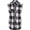 Pánská Košile Brandit checkshirt sleeveless pánská košile bez rukávu bílo/černá