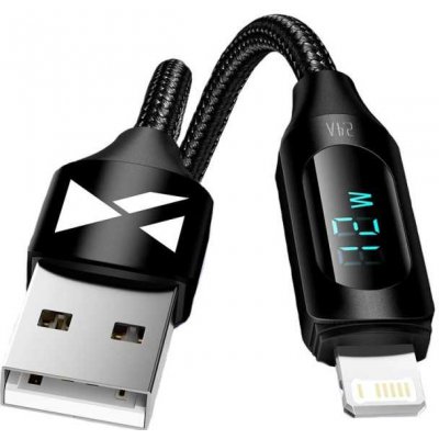 Wozinsky WUALC1 USB-A - Lightning,s LED displejem 2,4A, 1m, černý